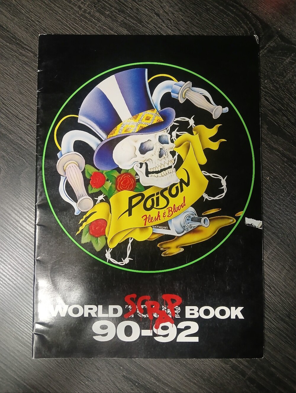 Vtg Poison Flesh & Blood World Tour Scrap Book Concert Program 1990-92 Glam Rock